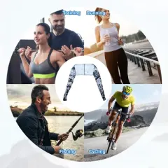 Unique Bargains Soft Sun Protection Arm Shawl Cooling Sleeve Sun Protection Arm Sleeve with Finger Hole for Women Golf Polyester