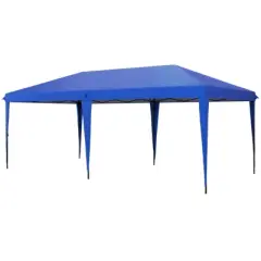 DSVIMOY 10'*20' Pop Up Canopy Tent, Outdoor Instant Gazebo Sun Shade Shelter for Catering, Wedding, Blue, 230.4"*116.4"*106.8"
