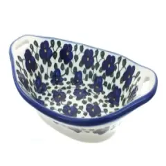 Blue Rose Polish Pottery 13G WR Unikat Oval Dish with Handles