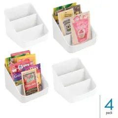 iDesign 3-Section Divided Packet Organizer - Set of 4 - White
