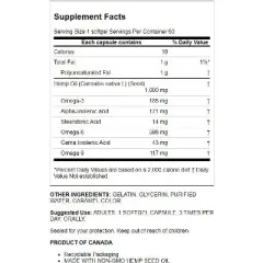 Manitoba Harvest Hemp Oil 1,000mg 60 Softgels