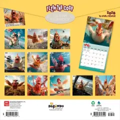 BrownTrout Flew the Coop 2026 12"x24" Hanging Square Wall Calendar Plastic-Free