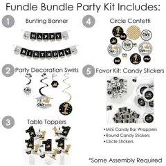 Big Dot of Happiness 1st Birthday Little Mr. Onederful - Boy First Birthday Party Supplies - Banner Decoration Kit - Fundle Bundle