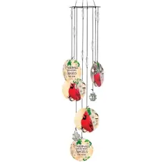 Collections Etc Cardinals Appear When Angels Are Near Glass Bead Wind Chime