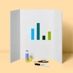 18"x24" Gridlines Tri-Fold Foam Poster Board - up&up&trade;: Trifold Presentation Display, White, EPS Material