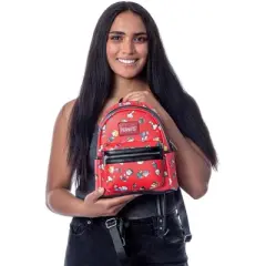 Peanuts Snoopy Charlie Brown Linus Lucy Sally Marcie Toss Print Mini Backpack Red