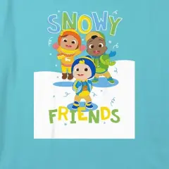 Girl's Cocomelon Snowy Friends Crop Top T-Shirt