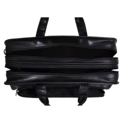 McKlein Hubbard Leather Double Compartment Laptop Briefcase (Black)