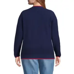 Lands' End Women's Fine Gauge Cotton Cardigan and Tank Sweater Set