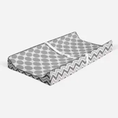 Bacati - Ikat Zigzag Gray Dots Muslin Changing Pad Cover