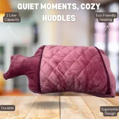 EBF Home 2 Liter Hot Water Bottle with Hand Warming Pocket Hand Feet Warmer, Menstrual Cramps, Neck Shoulder Pain Relief