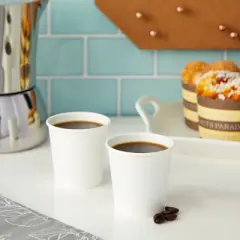 Sparkle and Bash 100 Pack Mini Disposable Paper Cups 4 oz for Espresso, Mouthwash, Tea & Coffee, White