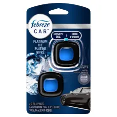 Febreze Car Air Freshener Vent Clip - Platinum Ice Scent - 0.14 fl oz/2pk