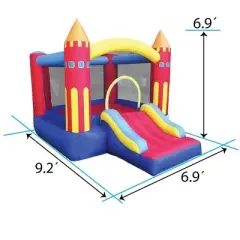 Pogo Bounce House Backyard Kids Colorful Castle Inflatable Bounce House with Slide