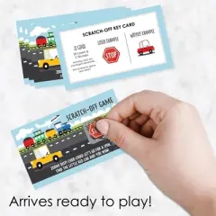 Big Dot of Happiness Cars, Trains, and Airplanes - Transportation Birthday Party Game Scratch Off Cards - 22 Count