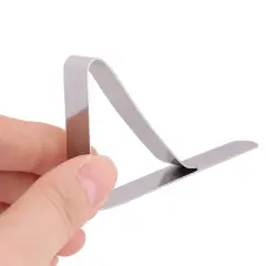 Unique Bargains Metal Table Cloth Holder Silver Tone 3" x 1" x 0.5" 10 Pcs