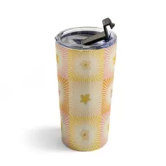Iveta Abolina Cheerful Sun Check Travel Mug 20 oz Stainless Steel Travel Mug - Deny Designs