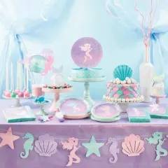 24ct Mermaid Print Iridescent Dinner Plates
