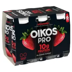 Oikos Pro Strawberry Cultured Dairy Drink - 3.1 fl oz/6ct