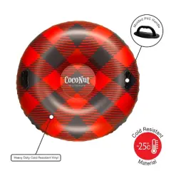 Winter Snow Tube for Adults by CocoNut Outdoor, 48" Jumbo Inflatable Sled