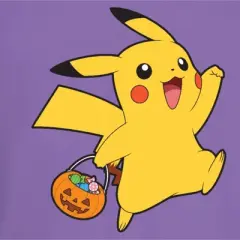 Junior's Pokemon Halloween Trick-or-Treating Pikachu T-Shirt
