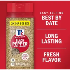 McCormick Pure Ground Black Pepper, 6 oz (Pack of 4)
