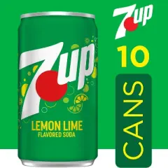 7UP Lemon Lime Flavored Soda - 10pk/7.5 fl oz Mini Cans