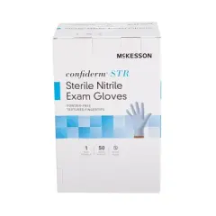 McKesson STR Nitrile Exam Gloves, Blue, Size XL, 50 Count, 1 Box
