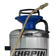 Chapin Premier 2-Gallon Tri-Poxy Stainless Steel Tank Handheld Liquid Sprayer for Outdoor, Lawn, & Garden w/ Lock-On & 3" Wide Mouth Opening