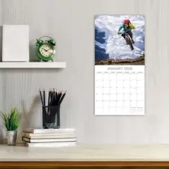 2026 Square Wall Calendar, Mountain Biking, 16-Month Lifestyles Theme with 180 Reminder Stickers (30x30 cm)