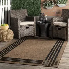 nuLOOM Legacy Striated Bordered Indoor/Outdoor Patio Area Rug