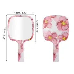 Unique Bargains Durable Square Handheld Mirror Red Yellow Pink 1 Pc