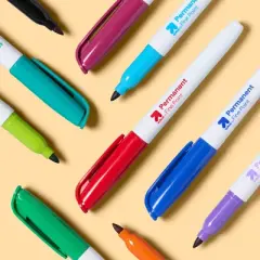 10ct Permanent Markers Fine Tip - up&up&trade;: Best School Supplies for Kids, Multicolored, Water-Resistant, Art & Office Use