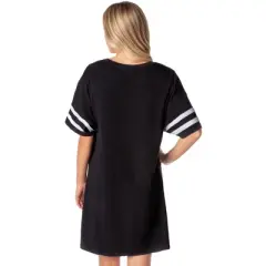 DC Comics Womens' Batman Classic Symbol Nightgown Pajama Shirt Dress Black