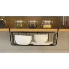 Basicwise Hanging Under Shelf Metal Storage Basket