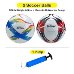 Xcello Sports Soccer Ball Size 4 (2-Pack) Assorted Graphics with Pump