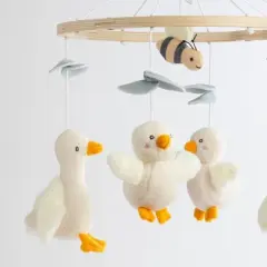 Living Textiles - Musical Mobile - Goosey Goosey, White