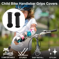 Unique Bargains Child Bike Handlebar Grips Covers 4.33" Black 1 Pair