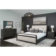 5pc Cindi Sleigh Bedroom Set Gray - Abbyson Living