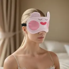 Unique Bargains Soft Cartoon Sleep Mask Drooling Pink 1 Pc