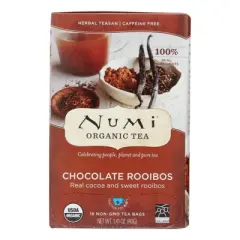 Numi Organic Herbal Chocolate Rooibos Tea - Case of 6/16 Bags