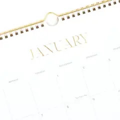 Sugar Paper Essentials 2025 Wall Calendar 15"x12" White: Monthly Planner for Adults, Twin-Wire Binding, January-December