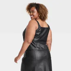 Women's Faux Leather Corset Tank Top - Ava & Viv&trade;