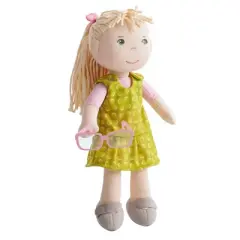 HABA Leonore 12" Soft Doll with Blonde Hair and Removable Glasses (Machine Washable)