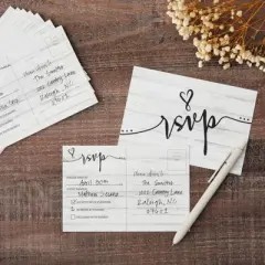 Sustainable Greetings 60-Pack RSVP Cards for Wedding, Response Return RSVP Postcards for Rehearsal Dinner, Birthday, No Envelopes Needed (4x6 in)