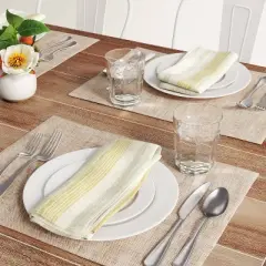 Cotton Woven Textured Placemat Brown - Threshold&trade;: Traditional Tie Dye Design, Jacquard, Machine Washable, 19"x14"