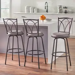 Set of 3 Delta Adjustable Height Stool Black/Gray - Buylateral