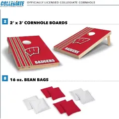 NCAA Wisconsin Badgers 2'x3' Wood Cornhole Set