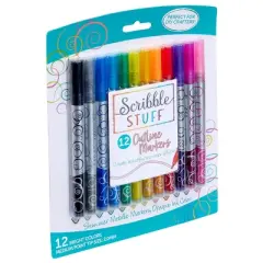 Scribble Stuff 12ct Outliner Markers, Teacher Supplies