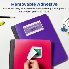 Avery Matte White Removable Rectangle Labels with Sure Feed Technology, 2" x 4"